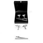 MRCUFF Doctor MD RN EMT Pair Cufflinks and Tie Bar in Presentation Gift Box & Polishing Cloth, Metal