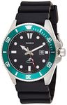 Casio Men's MDV106-1AV 200 M WR Black Dive Watch (MDV106-1A), Black/Green, Classic