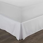 Bed Skirt Split Corner King Size Cotton Blend Fabric 1 Piece Bedskirt King Size 16 Inch Drop Length, White