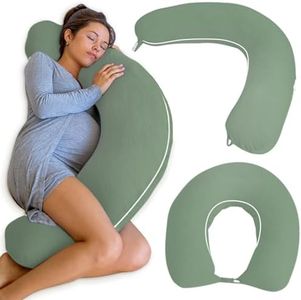 PharMeDoc Crescent Pregnancy Pillow - Nursing Pillow & Maternity Pillow for Sleeping, Pregnancy Must Haves