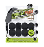 Slipstick GorillaPads CB147 25mm Non Slip Furniture Pads/Gripper Feet (Set of 16) Self Adhesive Rubber Floor Protectors, 1 inch Round, Black