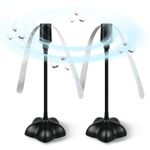 ConBlom 2 Pack Fly Repellent Fan, Portable Fly Fans for Tables, Fly Away Bug Mosquito Pest Repellent Fan for Outdoor/Indoor, Restaurants, Picnic, Party, Battery Powered (Black)