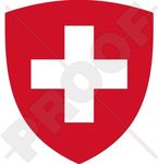 SWITZERLAND Swiss Coat of Arms Badge Crest SUISSE 100mm (4") Vinyl Bumper Sticker, Decal