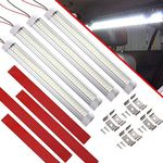 CZC AUTO 12V/24V LED Interior Light Bar 72 LEDs RV Strip Lights Fixture with ON/Off Switch Camp Shell Light White Lamp for Van Lorry RV Motorhome Truck Trailer Boat Cabinet Camping 4 Pack