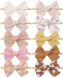 doboi 10PCS Baby Girls Headbands Hair Bows Nylon Linen Hairbands