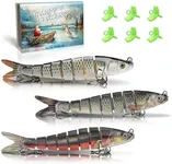 ICETIGER Bionic Fishing Lures for Freshwater and Saltwater,All-Waters Swimbait for Bass Trout Walleye Crappie Pike Bluegill Salmon,3-Pack Multi Jointed Lifelike Slow Sinking Fish Bait Kit
