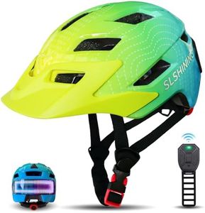 Kids Bike Helmet with LED Display & Remote Control, 63 Patterns, Adjustable Size, Detachable Visor, 11 Air Vents – Multi-Sport Helmet for Bicycle, Skateboard, Scooter for Girls, Boys Age 5-14