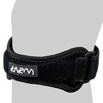 KARM Patella Tendon Knee Strap - Knee Joint Pain Relief Support Brace for Running, Osgood Schlatter, Walking, Hiking - Patellar Tendon Strap Knee Band for Women & Men (Regular Size, Black Single)