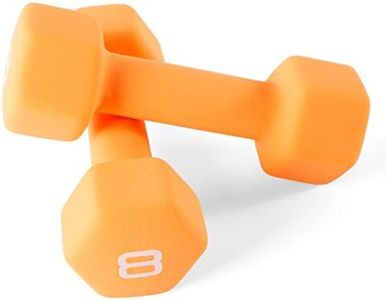 Cap Barbell SDN5P-16 Cap-Mancuerna de Neopreno Individual o par, Varios tamaños, Unisex Adulto, Naranja, 8 LB Pair