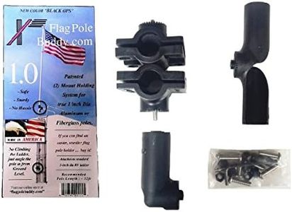 RV Flag Pole Mount Set 1.0 inch by FlagPole Buddy for 12 Foot Tall Poles (Black)