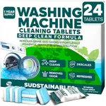 Washing Machine Cleaning Tablets (24 Pack) - Washer Machine Cleaner Tablets for Top Loader, Top Load Washing Machine Cleaner Front Loader, HE Washer Cleaner Tablets, Septic Safe, Deep Clean