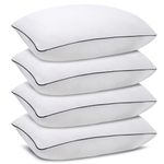 Queen Size Bed Pillows for Sleeping 4 Pack,Luxury Hotel Pillows,Comfortable and Supportive,Machine Washable,Suitable for Stomach,Back and Side Sleepers.