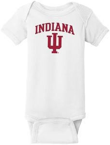 UGP Campus Apparel YC03 - Indiana Hoosiers Arch Logo Creeper Infant Creeper Bodysuit - Newborn - White