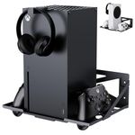 Wall Mount for Xbox Series X/S with 2 Headset Stand, Luckit Metal Wall Mount Kit Compatible with Xbox Series X/S Console and Dual Controller Accessories, Efficient Ventilation Design Wall Shelf