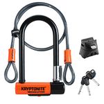 Kryptonite Unisex Lock With Flex Cable and Bracket, Orange, 7 Inch