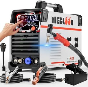 AC DC TIG Welder with Pulse, 200A 6 in 1 Aluminum Welder STICK MMA TIG Welding 110V/220V Dual Voltage LCD Display IGBT Inverter for Stainless Steel, Carbon Steel, Copper MultiProcess Welding Machine