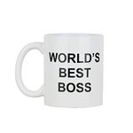 KINOEE Dunder Mifflin The Office World's Best Boss Coffee Mug 11oz Funny Ceramic Coffee Mug Gift Idea