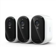 Arlo Essential XL Security Camera 2K (3rd Gen, 2025 Release) - Wireless Outdoor Camera, 4X Battery Power, Person Recognition, Package Detection, 1-Month Trial of Secure Plan, 3 Cam, White