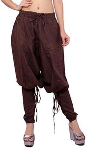 Sarjana Handicrafts Mens Womens Cotton Churidar Harem Pants Yoga Pajama Ethnic Trouser (Brown)