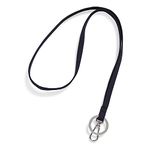 Vera Bradley Microfiber Keyring Lanyard, True Navy, One Size