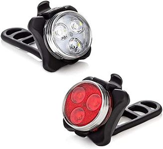 Strauss USB Rechargeable Bicycle Light Set | Super Bright Front Headlight & Rear Light | 4 Light Mode Options | IPX5 Waterproof Bike Lights for Night Riding | Ensures Cycling Safety
