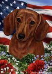 Best of Breed Dachshund Red Patriotic Garden Flags