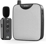 SHIDU 30W Power Voice Amplifier with Bluetooth Wireless Lavalier Microphone, Portable Teacher Mic with Speaker Personal Clip On Microphone System for Teacher Meeting Training-M500 (Black)