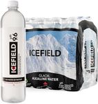 Icefield 100% Natural Alkaline Spring Water pH 9.6, 1 Liter (Pack of 12), From Canada, Ionized Glacial, Smooth Taste, Recyclable Bottles