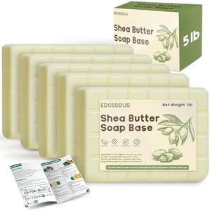 5lb Glycerin Soap Base - Melt and Pour Soap Base for DIY Crafting, Easy to Cut, Vegan and Cruelty-Free, Moisturizing and Gentle on Skin, Perfect for Soap Making Supplies (Shea Butter, 5 Pound)