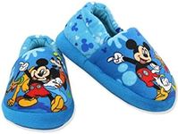 Josmo Kids Disney Mickey Mouse and Friends Toddler and Kids Plush Aline Slippers (Blue, 11-12 M US Little Kid), CH90219