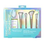 EcoTools Limited Edition Ready, Set, Glow Makeup Accessory & Care Kit, Makeup Brush and Beauty Sponge Kit, Premium Quality, 6 Piece Gift Set