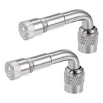 X AUTOHAUX 2Pcs Copper Nickel Plated Tyre Valve Extension Adaptor 90 Degrees