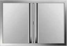 VEVOR BBQ Access Door 30.5W x 21H Inch, Double BBQ Door Stainless Steel with Recessed Handle, Outdoor Kitchen Doors for BBQ Island, Grill Station, Outside Cabinet