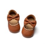 CENCIRILY Baby Girl Mary Jane Shoes Anti-Slip First Walking Bowknot Soft Sole Princess Wedding Dress Flats for 0-18 Month