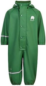 CeLaVi - Waterproof Reflective One Piece Rainsuit - Kids Baby Toddler - Unisex Boy Girl, Elm Green, 3-4T