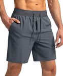 Men's Running Shorts with Zipper Pockets 7 Inch / 5 Inch Lightweight Quick Dry Gym Workout Athletic Shorts for Men, B-grey, X-Large