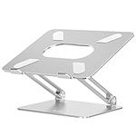 Laptop Stand, BoYata Laptop Holder, Multi-Angle Stand with Heat-Vent to Elevate Laptop, Adjustable Notebook Stand for Laptop up to 17", Compatible for MacBook Pro/Air, Surface Laptop and so on-Silver