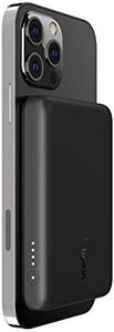 Belkin Batterie externe sans fil magnétique 2500mAh, chargeur portable compatible avec MagSafe pour iPhone 14, 13, 12, charge rapide petite capacité compact mini 2K, câble USB-C/USB-C inclus, Noir