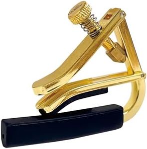 Alice Guitar Capo for Acoustic and Electric Guitar 6 Stings, Quick Adjusting Tones through Metal Guitar Tuner, Gold Guitar Capo for Stable Tunning, Suitable for Learning and Professional Playing