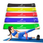 InnoActive Resistance Bands Set of 5, Latex Exercise Bands for Strength Training, Physical Therapy, Home Workouts - 10lb to 50lb