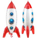 KatchOn, Large Rocket Balloon for Kids - 33 Inch | Spaceship Balloon for Space Party Decorations | Space Decorations | Space Balloons, Galaxy Party Decor | Rocket Mylar Balloon for Rocket Decorations