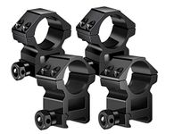 TACwolf 1'' Scope Rings, 2Pcs High Profile + 2Pcs Medium Profile 1 Inch Scope Mount Rings for Pi-catinny Rail