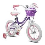 JOYSTAR 16 Inch Kids Bike for 4-7 Years Old Girls,16" Girls Bikes with Training Wheels and Basket, Purple