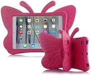 Feitenn iPad 9th / 8th / 7th Generation (2021/2020/2019 Model) 10.2 Inch Case for Kids, Shockproof Kickstand Butterfly Cover Non-Toxic EVA Foam Wings Kid-Proof Rugged Bumper Boy Girl Gift for iPad 10.2'' -Rose