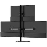 WALI Triple Monitor Stand, Free Standing Three Monitor Desk Mount Fully Adjustable, Fits 3 Screens up to 27 inch, 22 lbs Weight Capacity per Arm (MF003S), Black