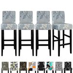 Lellen Jacquard Bar Chair Stool Cover - 4 Pack Stretch Chair Slipcover Pattern for Short Swivel Dining Chair-Counter Height Side Chairs,16