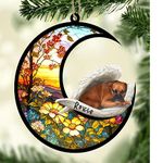 Personalized Boxer Dog Memorial Suncatcher, Boxer Christmas Ornament with Name, Pet Loss Catcher, Gifts for Dog Lovers Loss of Dog, Boxer Sleep on Haven