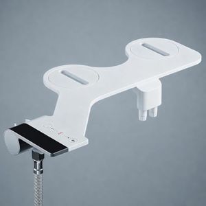Toilet Bidet Attachment with Dual Nozzle (Front & Rear) – Ultra Slim Non Electric Toilet Bidet Attachment with Adjustable Water Pressure, Self Cleaning Nozzle, One Knob Control Bidet for Toilet