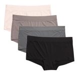 Hanes Women's 4 Pack Smooth Microfiber Boyshort Underwear, Assorted, Medium