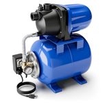 Happygrill 1.6 HP Shallow Well Pump, Garden Jet Pump 1000 GPH 164 FT Stainless Steel Irrigation Sprinkler System Water Transfer Pump, Automatic Well Water Pump for Home, Lawn (Blue)